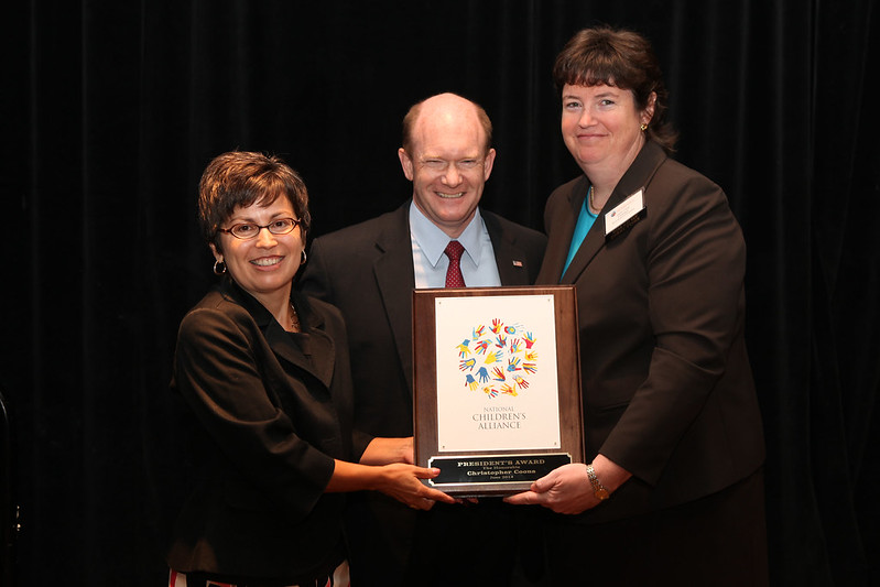 U.S. Senator Chris Coons is given the National Children's Alliance President's Award in Washington, DC on June 3, 2014.