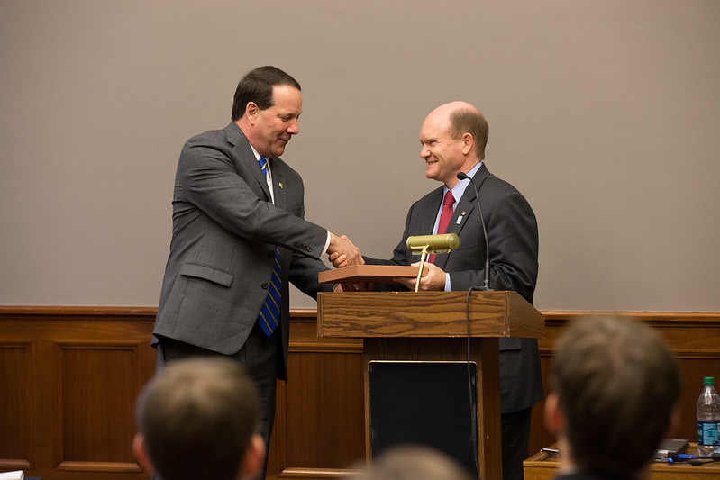 Senator Coons joined National Wildlife Refuge System Chief Jim Kurth at a Congressional briefing on November 14, 2013 to share the findings of a recent U.S. Fish and Wildlife Service study on the economic benefits of the refuge system. 