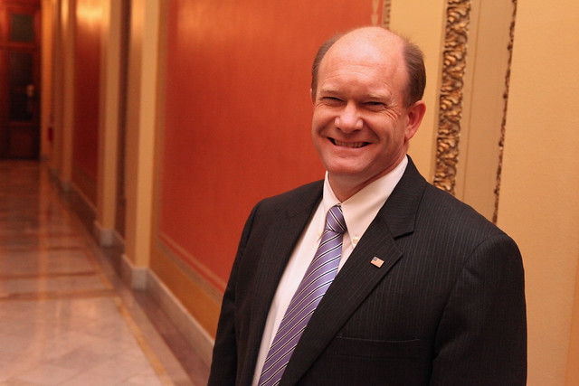 Senator Coons wears purple for Spirit Day 