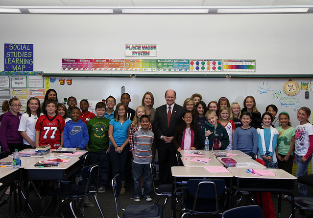 Senator Coons visits John Bassett Moore Intermediate School in Smyrna