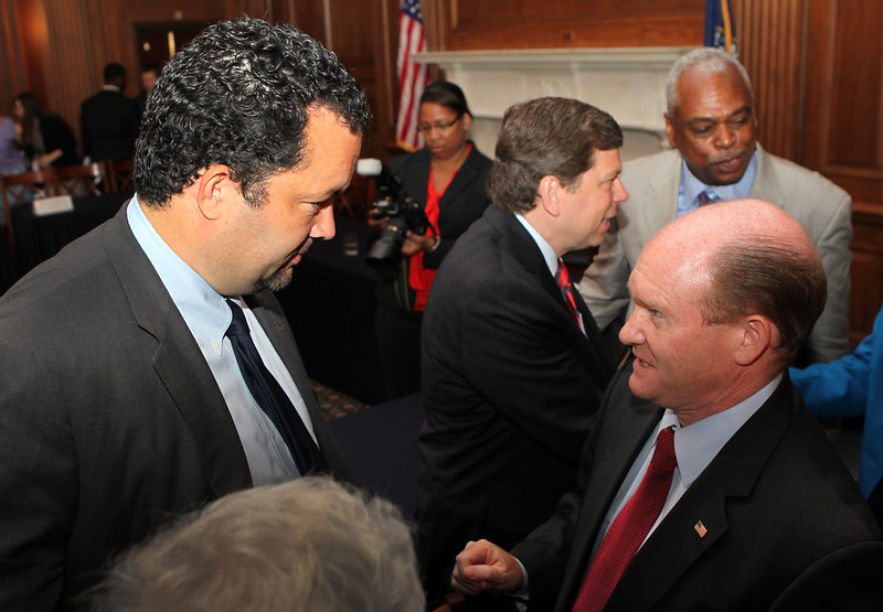 Senator Coons speaks with NAACP President Ben Jealous