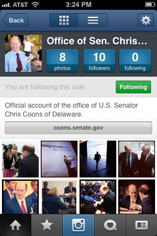 iPhone-screen captured image of our Instagram account